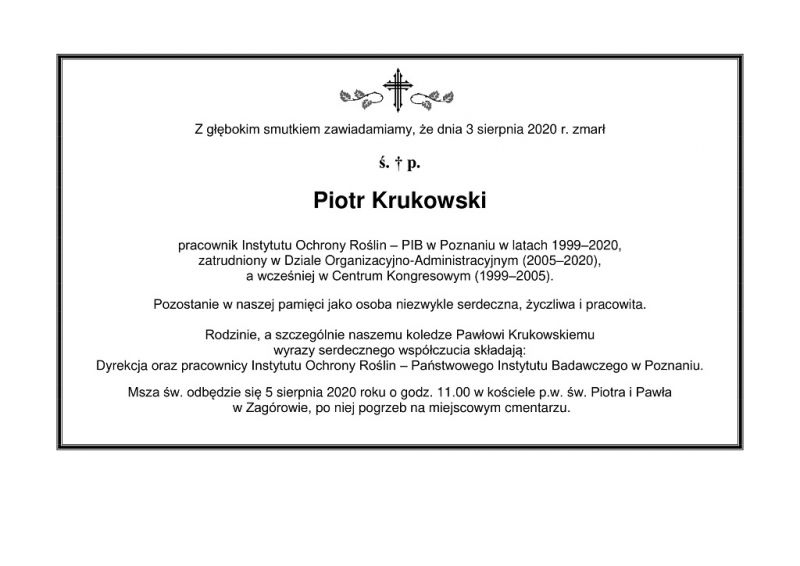 Ś.P. Piotr Krukowski