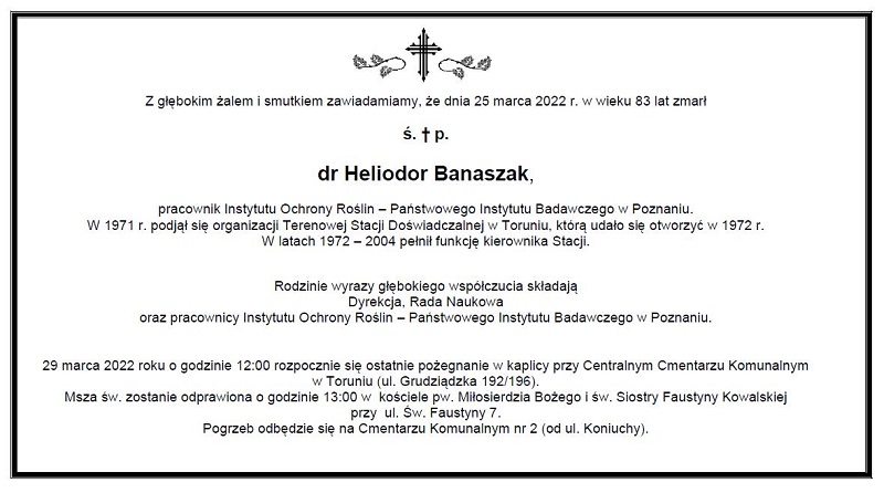 ś.p. dr Heliodor Banaszak