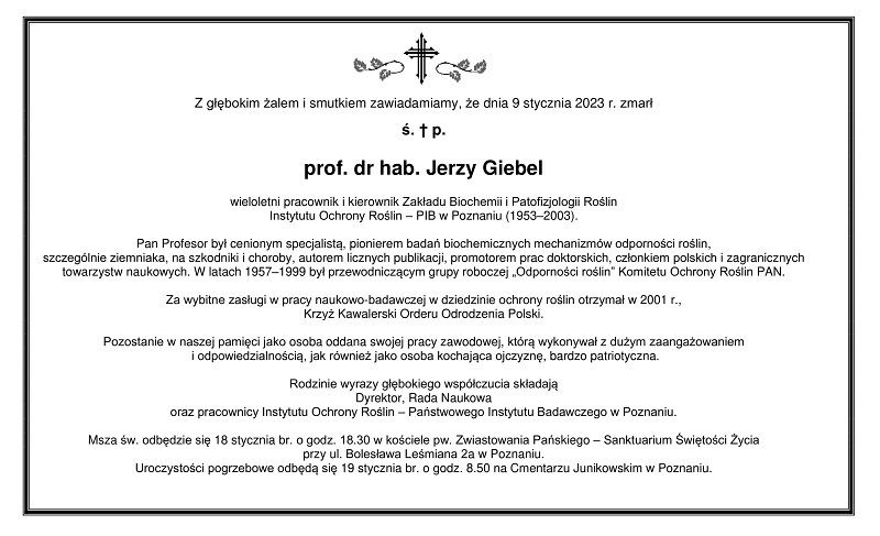 prof. dr hab. Jerzy Giebel