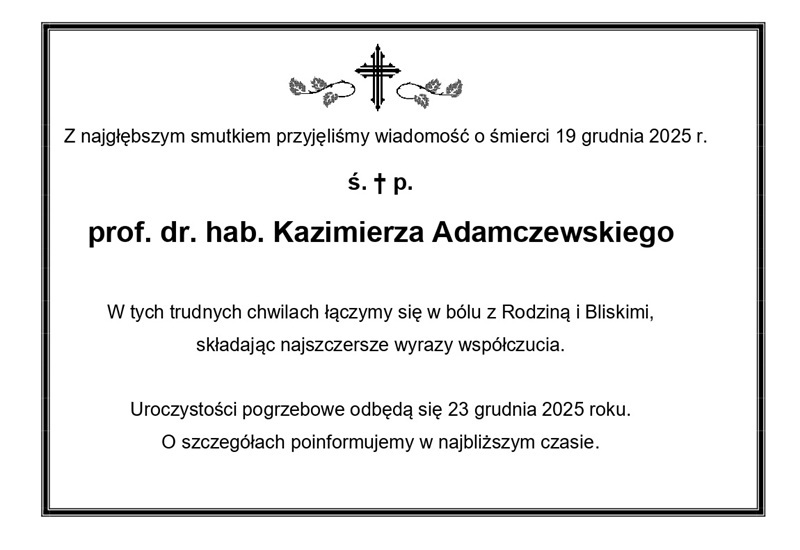 prof. dr. hab. Kazimierz Adamczewski